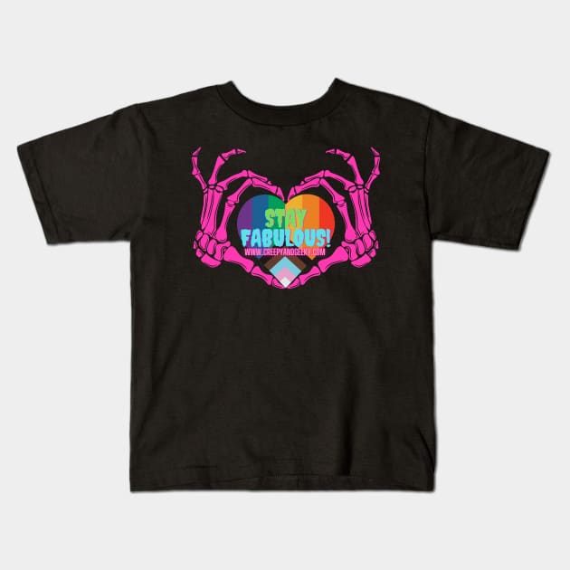 Stay Fabulous Kids T-Shirt by Creepy and Geeky